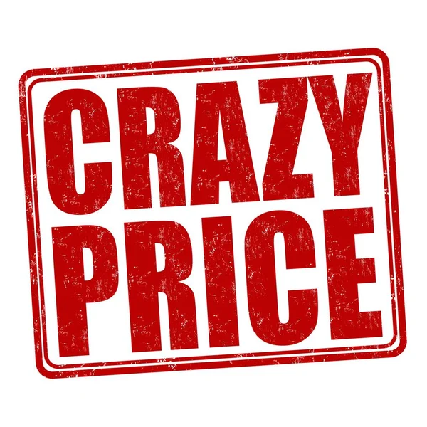 Abbildung Eines Roten Schildes Mit Der Aufschrift Crazy Price Isoliert — Stockfoto