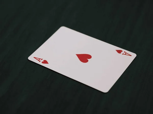 Ace Card Wooden Table — Stock Photo, Image