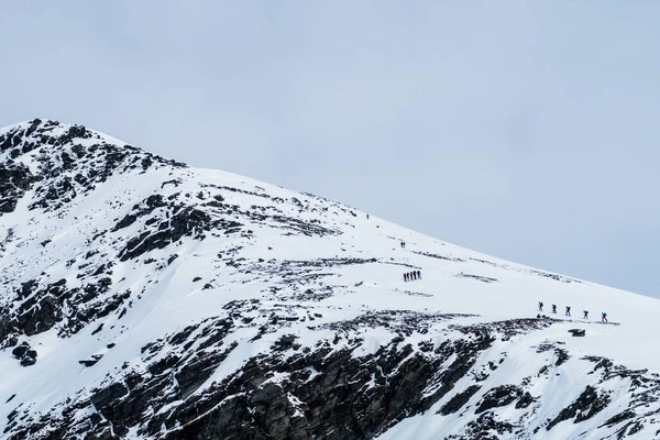 Красивая Картина Снежной Горы Туманном Фоне — стоковое фото