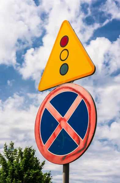 Вертикальний Знімок Дорожнього Сигналу Знак Зупинки — стокове фото