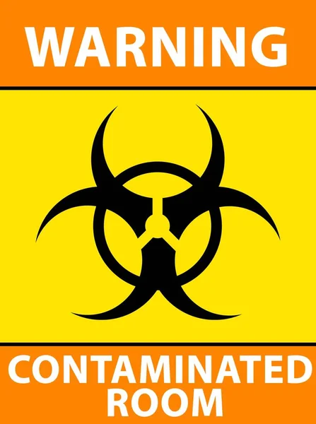 Egy Fekete Sárga Contamined Room Figyelmeztetés Tábla Illusztrációja — Stock Fotó