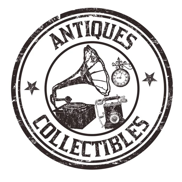 Illustration Black White Antiques Collectibles Stamp Isolated White Background — Stock Photo, Image