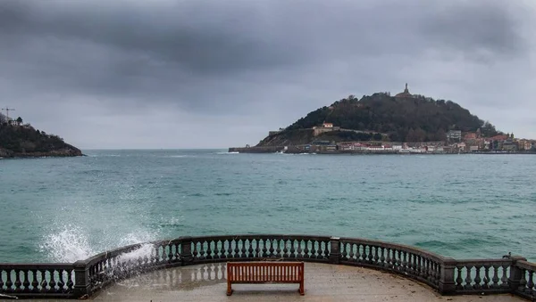 Una Toma Ángulo Alto Banco Mar Cerca Puerto San Sebastián —  Fotos de Stock