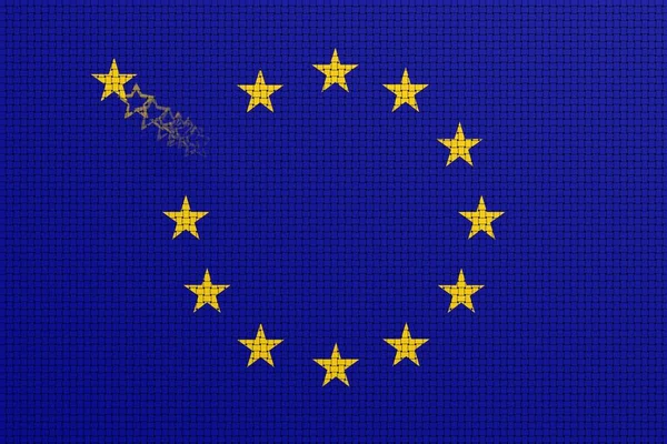 Ejemplo Bandera Unión Europea Con Una Estrella Desaparecida — Foto de Stock