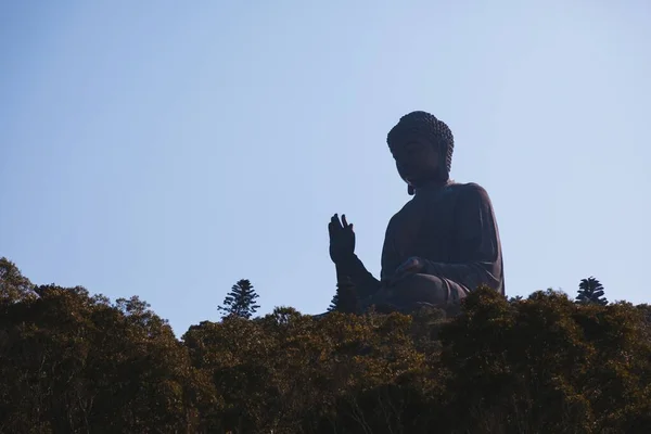 Огромная Статуя Будды Монастыре Лин Гонконге — стоковое фото