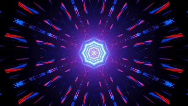 Eine Darstellung Einer Illustration Mit Geometrischen Formen Und Bunten Laserlichtern — Stockfoto