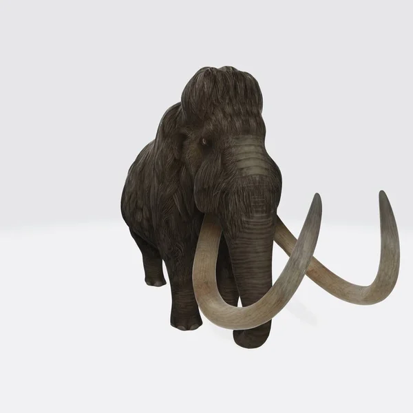 3D描述一头巨象 3D绒毛猛犸象 — 图库照片