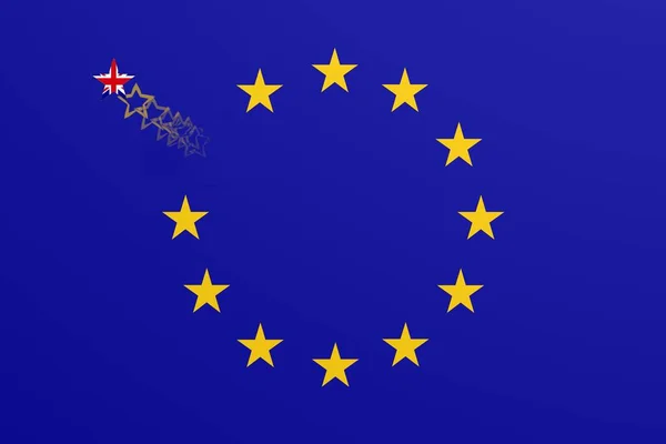 Uma Ilustração Com Uma Bandeira Sindical Europa Com Uma Das — Fotografia de Stock