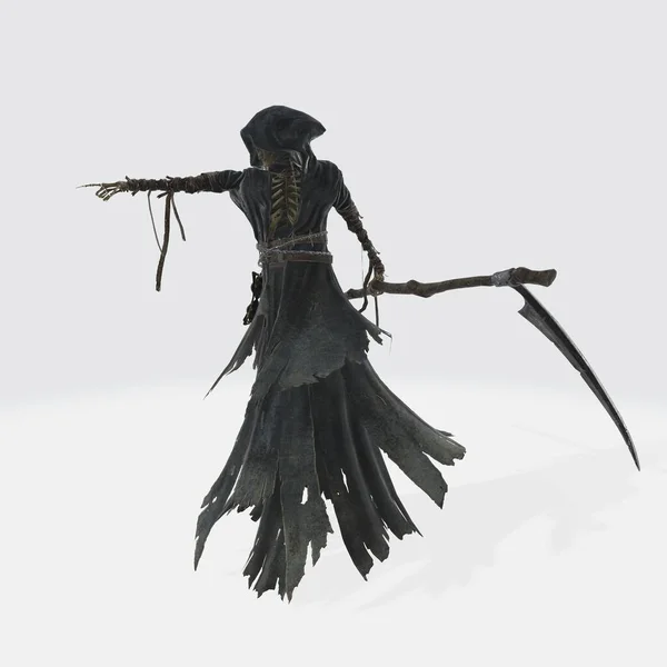 Ilustração Reaper Grim Reaper Isolado Branco Citheman Assustador Isolado — Fotografia de Stock