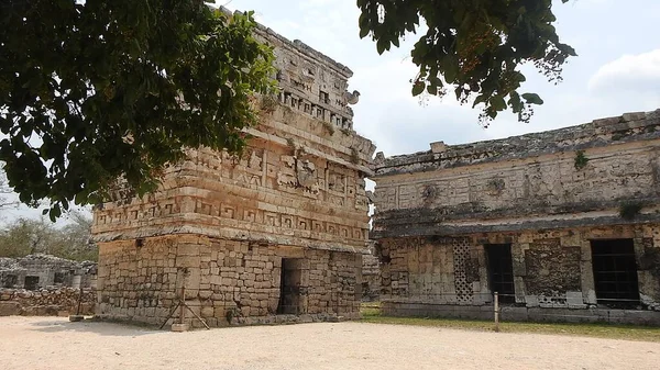 Ruínas Com Estátuas Paredes Pedra Esculpidas Colima México — Fotografia de Stock