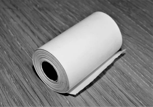 High Angle Closeup Shot White Paper Roll — Stock Photo, Image