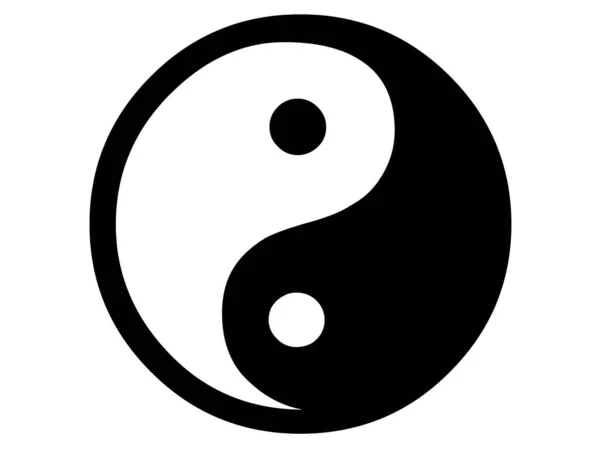 Eine Illustration Des Yin Yang Symbols Isoliert Auf Weißem Hintergrund — Stockfoto
