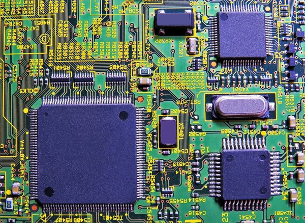 Een Close Shot Van Elektronische Componenten Printplaat — Stockfoto
