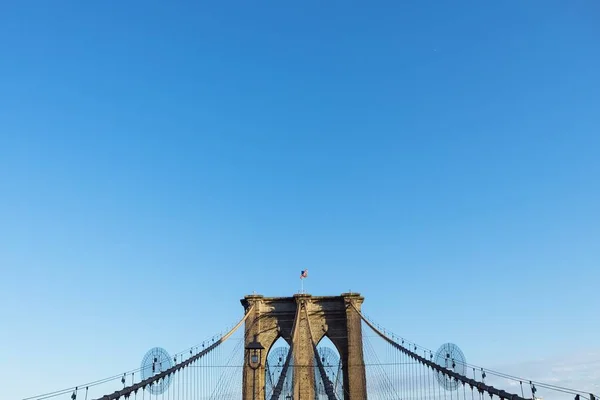 Brooklyn Bridge New York Tegen Blauwe Lucht — Stockfoto