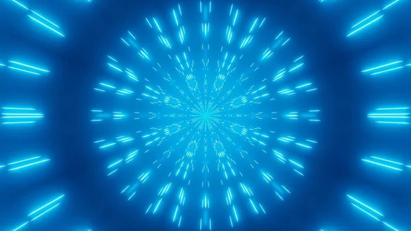Een Futuristische Abstracte Illustratie Met Blauw Gloeiende Lichten — Stockfoto