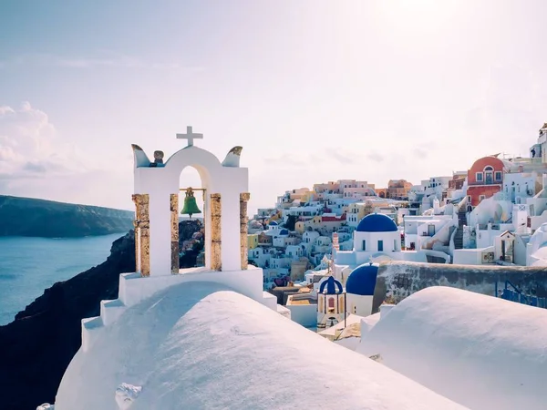 White Bell Tower Santorini Greece — Stock Photo, Image