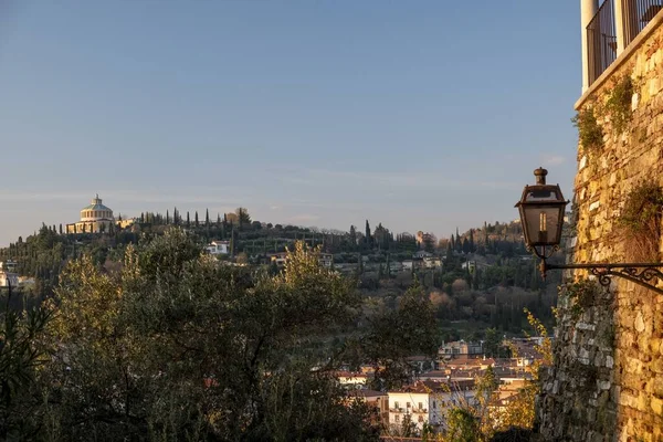 Une Belle Vue Angle Élevé Vérone Italie Coucher Soleil — Photo