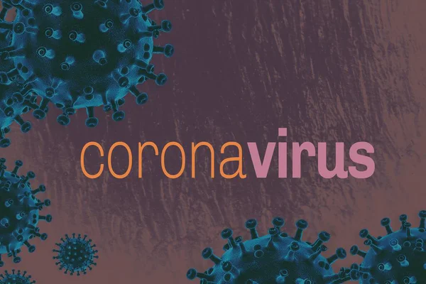 Coronavirus Hücrelerinin Bir Metinle Çizimi — Stok fotoğraf