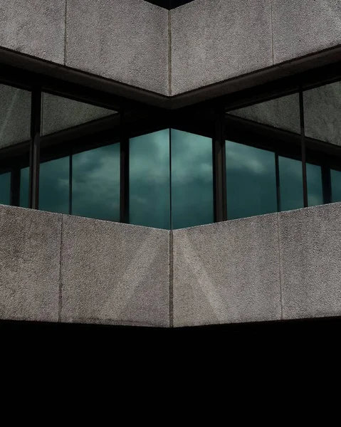 현대식 외벽과 유리창을 클로즈업 — 스톡 사진