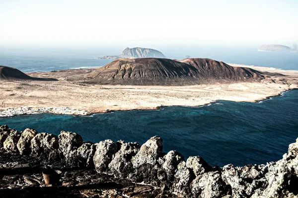 Eine Schöne Aufnahme Der Insel Graciosa Auf Lanzarote Spanien Bei — Stockfoto