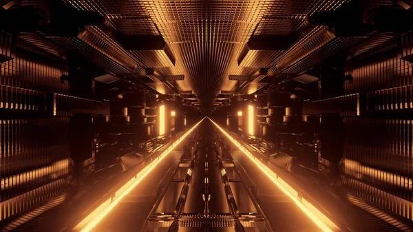 Uma Renderização Uma Ilustração Com Formas Geométricas Luzes Laser Douradas — Fotografia de Stock