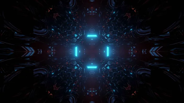 Renderelés Futurisztikus Háttér Kék Elvont Neon Fények Nagy Sci Háttér — Stock Fotó
