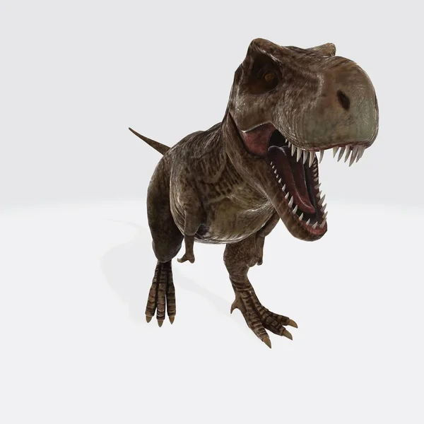 Renderowanie Ryczącego Dinozaura Tyranozaura Rexa Izolowanego Białym Tle — Zdjęcie stockowe