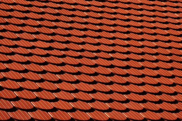 High Angle Shot Textures Patterns Red Roof Sunlight — Stock Photo, Image