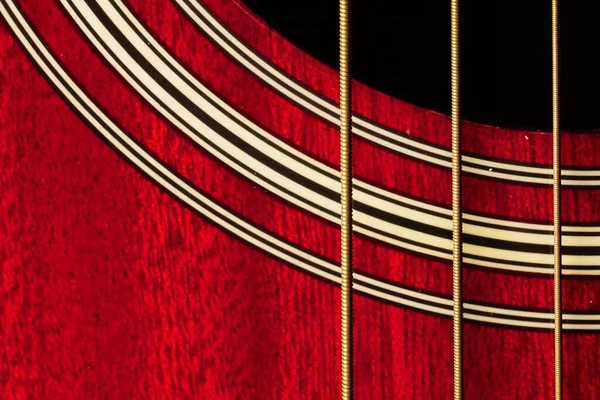 Tiro Close Corpo Guitarra Vermelha — Fotografia de Stock