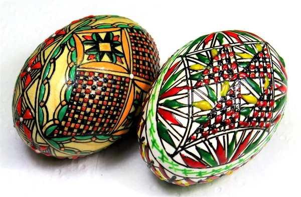 Una Vista Clausura Los Huevos Levadura Tradicionales Rumanos Una Superficie — Foto de Stock