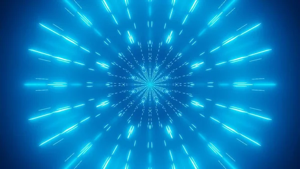 Eine Futuristische Abstrakte Illustration Mit Blau Leuchtenden Lichtern — Stockfoto