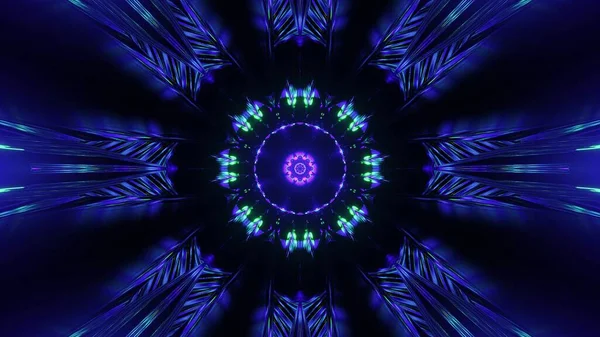 Візуалізація Футуристичної Ілюстрації Абстрактного Геометричного Орнаменту Неоновими Вогнями — стокове фото