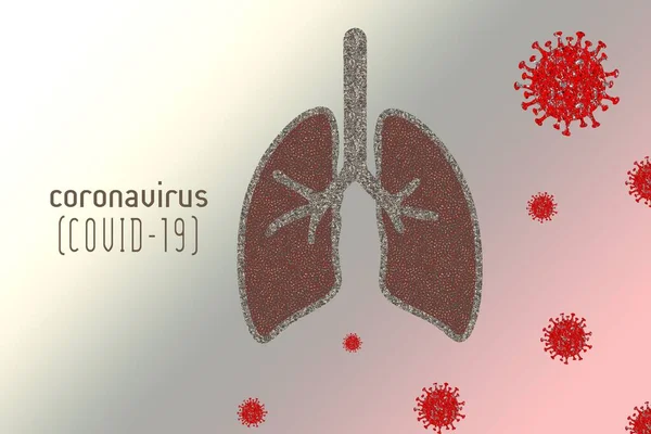 Illustrazione Delle Cellule Dei Polmoni Coronavirus — Foto Stock