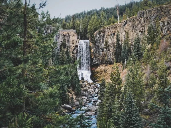 Impresionante Disparo Cascada Tumalo Falls Oregon —  Fotos de Stock