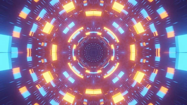 Geometrik Şekilleri Renkli Lazer Işıklarıyla Serin Bir Illüstrasyonun Boyutlu Görüntüsü — Stok fotoğraf