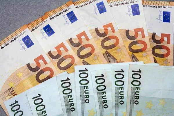 Gros Plan Des Billets Euros Concept Monnaie Finances — Photo