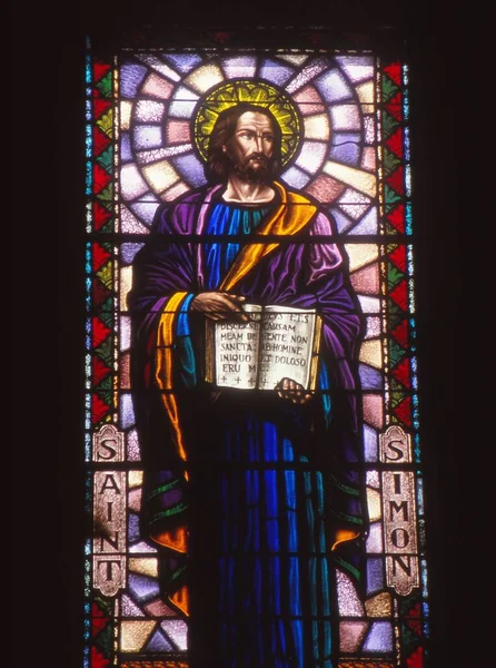 Los Angeles United States Mar 1992 Stained Glass Portrait Apostle — 图库照片