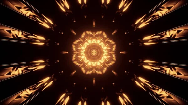 Візуалізація Ілюстрації Геометричними Формами Золотими Лазерними Ліхтарями — стокове фото