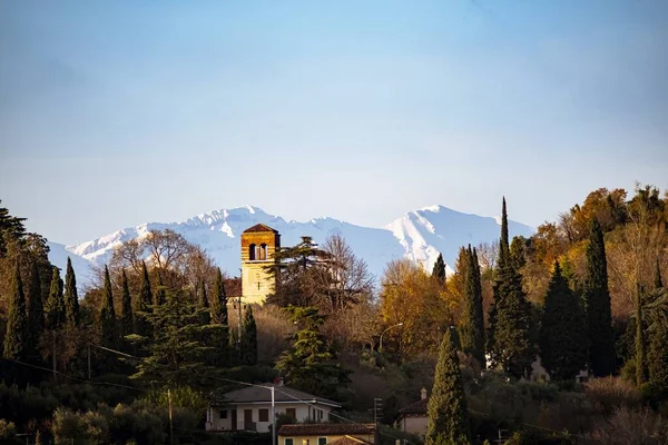 Historische Gebouwen Verona Italië Bij Zonsondergang — Stockfoto