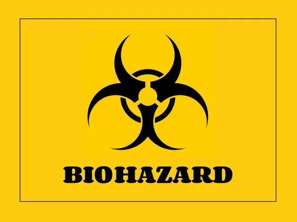 Illustrazione Del Cartello Nero Biohazard Isolato Fondo Giallo — Foto Stock