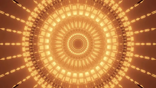 Візуалізація Футуристичного Фону Золотими Абстрактними Неоновими Лазерними Вогнями — стокове фото