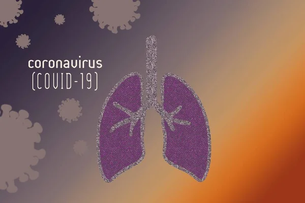 Sebuah Ilustrasi Paru Paru Dan Virus Covid Baik Untuk Latar — Stok Foto