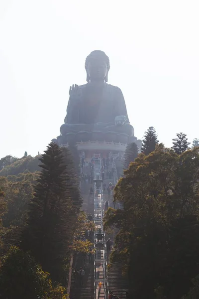 Estatua Tian Tan Buddha Monasterio Lin Hong Kong —  Fotos de Stock