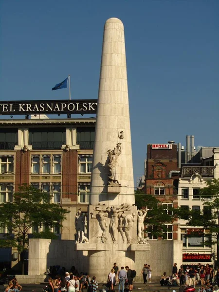 Amsterdão Países Baixos Julho 2012 Monumento Nacional Praça Barragem Amsterdã — Fotografia de Stock