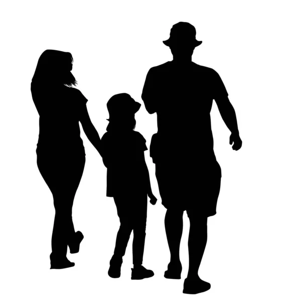 Silhouettes Family Members Isolated White Background — Stock Photo, Image