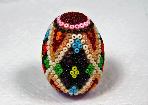 Closeup Shot Traditionally Decorated Easter Egg Bucovina Romania — Stock Photo, Image