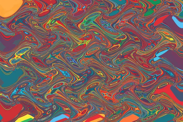 Psychedelické Abstraktní Pozadí Barevnými Proplétajícími Barvami — Stock fotografie