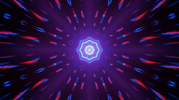 Geometrik Şekilleri Renkli Lazer Işıklarıyla Mükemmel Bir Illüstrasyonun Boyutlu Görüntüsü — Stok fotoğraf