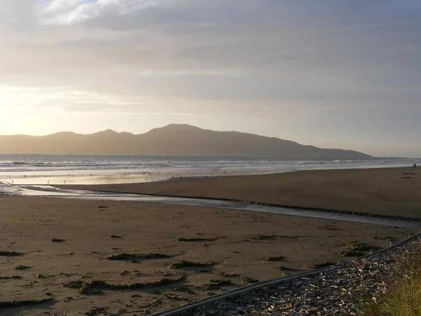 Kapiti Island Utanför Nya Zeelands Västkust Vid Solnedgången — Stockfoto