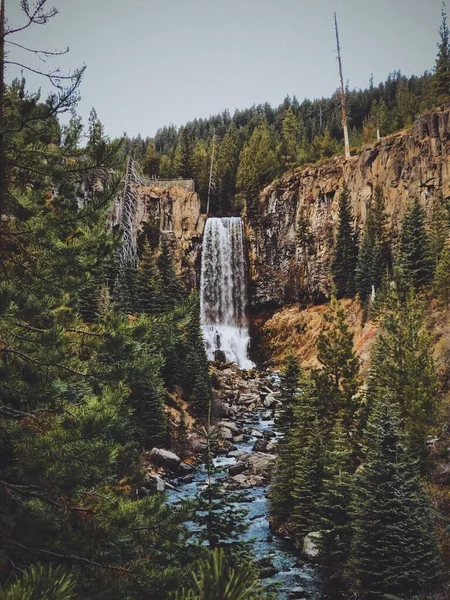 Plan Incroyable Cascade Tumalo Falls Oregon États Unis — Photo